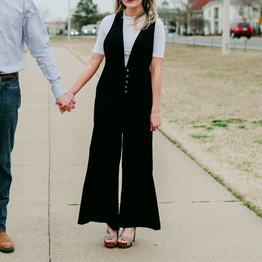 Wide leg jumsuit size M black